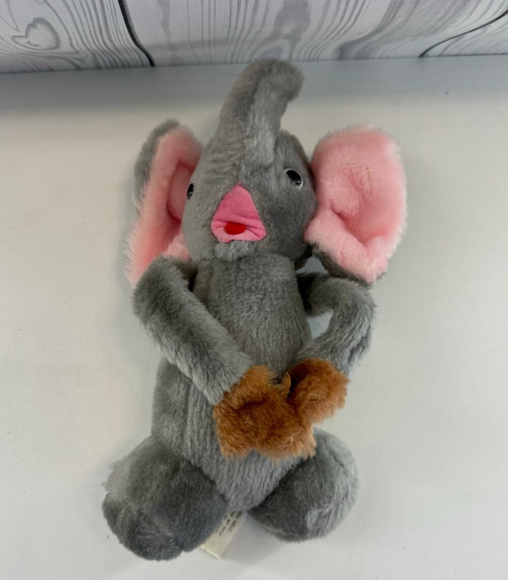 Vintage Daekor Korea 1960s Hugging Elephant stuffed Plush